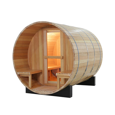 1800x1800MM Halaman Belakang Hemlock Wood Barrel Ruang Sauna Dengan Teras