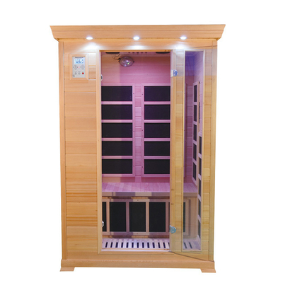 Ruang Sauna Kabin Inframerah Dua Orang Kayu Cedar Merah Kanada 1350W