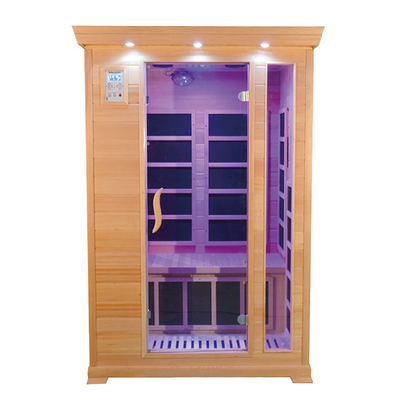 Ruang Sauna Kabin Inframerah Dua Orang Kayu Cedar Merah Kanada 1350W