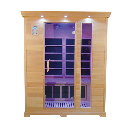 Ruang Sauna Rumah Inframerah Hemlock Chromotherapy 3 Orang 240V