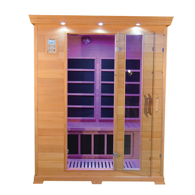 Ruang Sauna Rumah Inframerah Hemlock Chromotherapy 3 Orang 240V