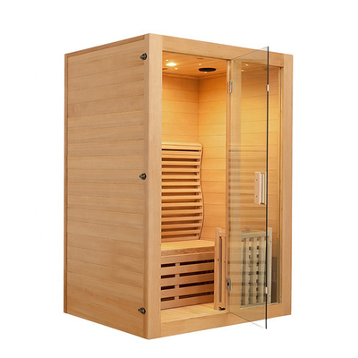 Ruang Sauna Rumah Uap Kayu Smartmak 1 Orang dengan pintu Kaca Tempered 8mm