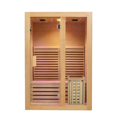 Ruang Sauna Rumah Uap Kayu Smartmak 1 Orang dengan pintu Kaca Tempered 8mm