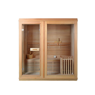 ODM Double Bench 2 Orang Rumah Ruang Sauna Kayu Solid Dalam Ruangan