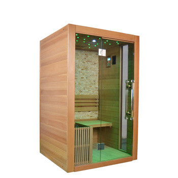 Ruang Sauna Uap Rumah Ozon Kayu Hemlock Solid Untuk 2 Orang