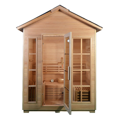 6 Orang Redwood Cedar Modern Sauna Outdoor Wet Dry Sauna Wood