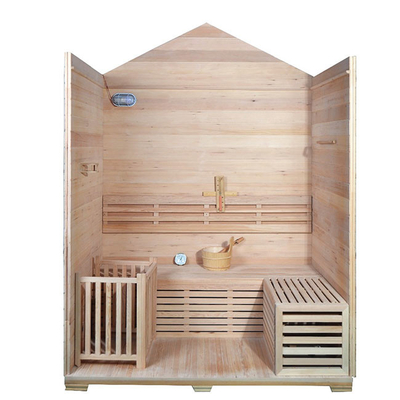 6 Orang Redwood Cedar Modern Sauna Outdoor Wet Dry Sauna Wood