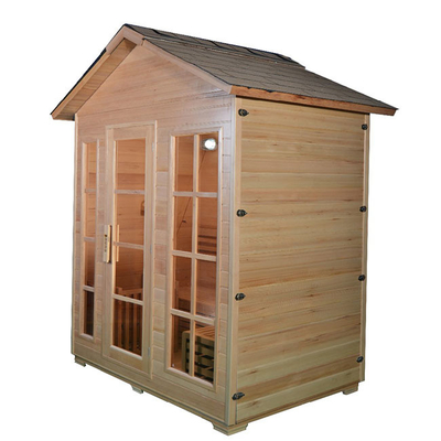 ODM Kayu Tradisional Ruang Sauna Kering Luar Ruangan untuk 6 Orang