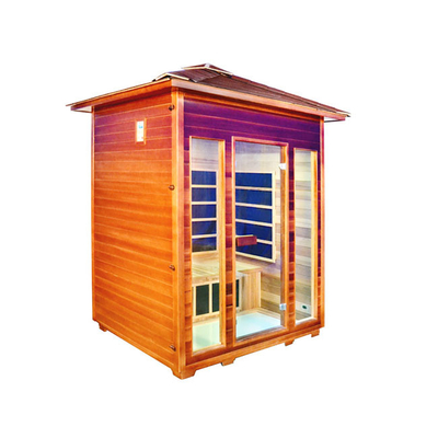 Sauna Inframerah Jauh OEM Di Luar Red Cedar 4 Orang Sauna Luar Ruangan