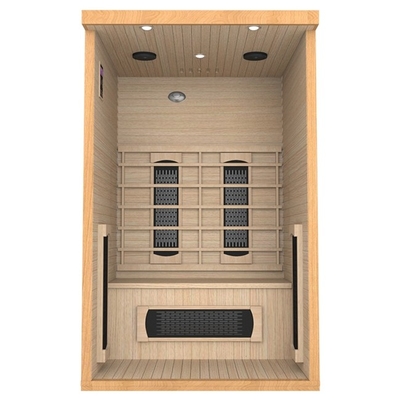 Ruang Sauna Listrik Rumah Inframerah Merah Kayu Cedar Murni Untuk Kebugaran Tubuh