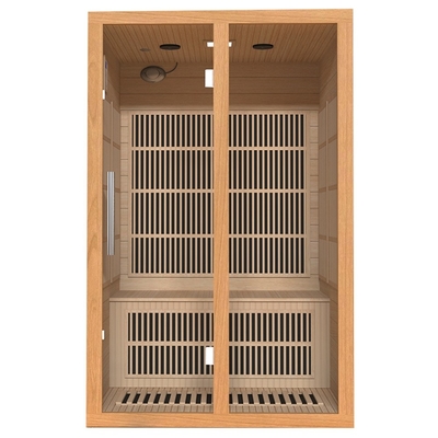 Beranda Kanada Red Cedar Wood 2 Orang Sauna Inframerah Untuk Memahat Tubuh