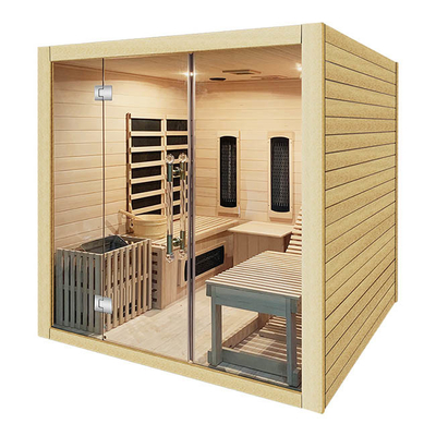 ISO9000 Full Spectrum Gabungan Ruang Sauna Uap Inframerah Untuk Keluarga 3 Orang