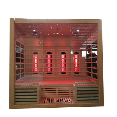 Ruang Sauna Uap Inframerah Kering Kustom Kayu Solid 3 Orang