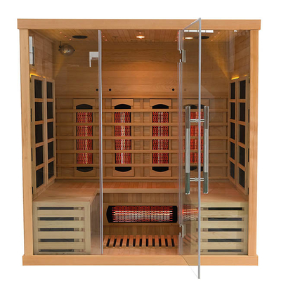 ODM Kayu Uap Komersial Ruang Sauna Inframerah 3 Orang Cedar