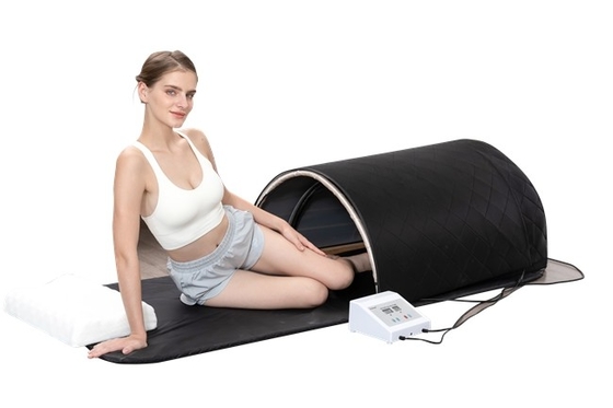 900W Portabel Inframerah Fir Sauna Dome Lay Down Bed Untuk Pelangsing Tubuh
